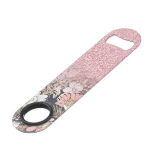 Elegant goudroze gradiënt Glitter Afbeelding Speed Flessenopener