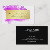 Elegant goudroze Waterverf penseelstreken Visitekaartje (Voorkant / Achterkant)