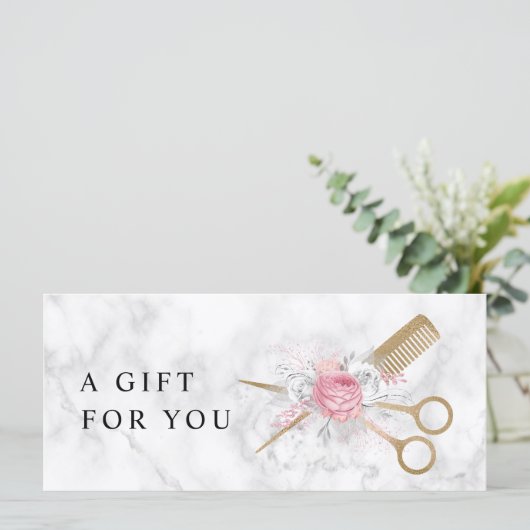 Elegant goudschaar en kam haarstylist (Staand voorkant)