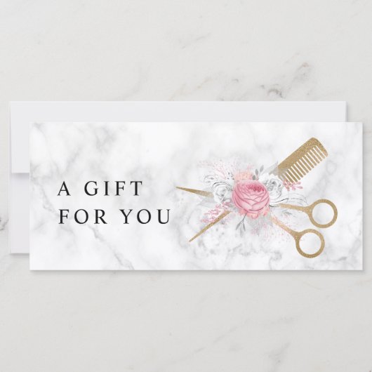 Elegant goudschaar en kam haarstylist (Voorkant)