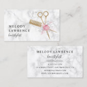 Elegant goudschaar en kam haarstylist visitekaartje (Voorkant / Achterkant)