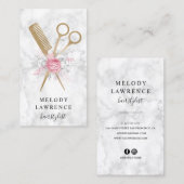 Elegant goudschaar en kam haarstylist visitekaartje (Voorkant / Achterkant)