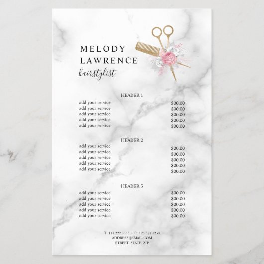 Elegant goudschaar, kapster flyer (Voorkant)