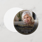 Elegant goudschrift foto pensioenfeest kaart (Voorkant / Achterkant)