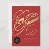 Elegant goudschrift zakelijke logo feestdagenkaart (Voorkant)