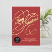 Elegant goudschrift zakelijke logo feestdagenkaart (Staand voorkant)