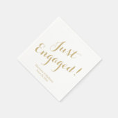 Elegant goudscript aangepast aangepast verloving servet (Hoek)