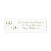 Elegant goudscript aangepast initiaal monogram etiket (Voorkant)