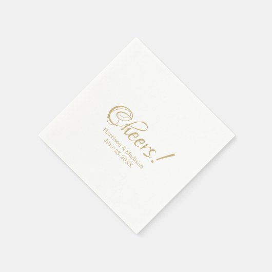 Elegant goudscript aangepaste namen tekst Weddensc Servet (Hoek)