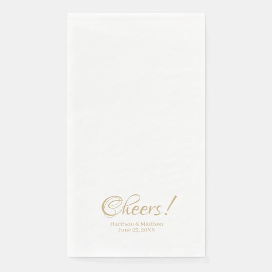 Elegant goudscript aangepaste namen tekst Weddensc Servet (Voorkant)