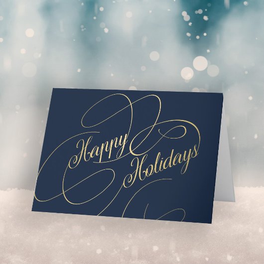 Elegant goudscript bedrijf feestdagen kaart