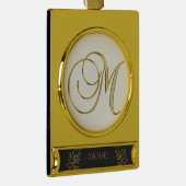 Elegant goudsierletter m verguld banner ornament (Rechts)