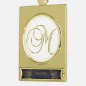 Elegant goudsierletter m verguld banner ornament (Links)