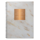 Elegant goudstaal metallisch grijs marmer notitieboek (Voorkant)