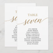 Elegant goudtabel nummer 7 Zitplaatje Kaart (Voorkant / Achterkant)