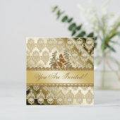Elegant goudvlinder, elke uitnodiging (Staand voorkant)