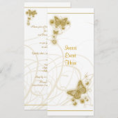 Elegant goudvlinder kaart (Voorkant / Achterkant)