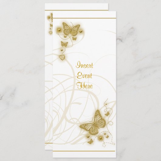 Elegant goudvlinder kaart (Voorkant / Achterkant)