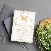 elegant goudvlinder luxe baby shower kaart