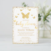 elegant goudvlinder luxe baby shower kaart (Staand voorkant)