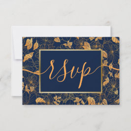 Elegant Goudvlooienmarine Blue RSVP
