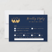 Elegant Goudvlooienmarine Blue RSVP (Achterkant)