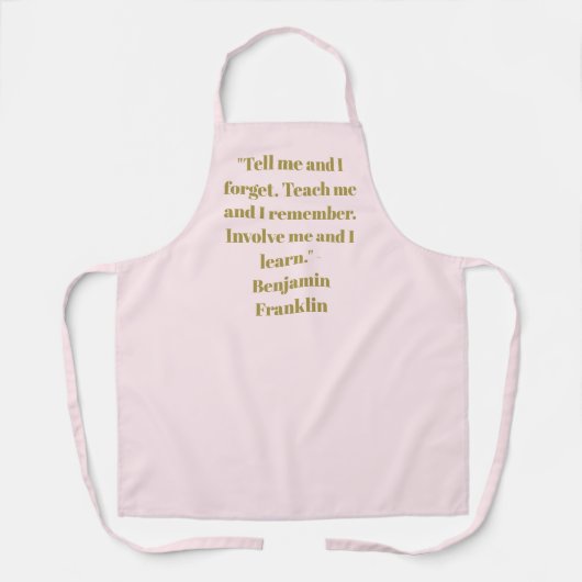 Elegant goudwazige roze maatzin schort (Voorkant)