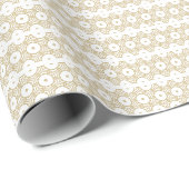 Elegant goudwit geometrisch decoratief patroon cadeaupapier (Rol Hoek)