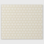Elegant goudwit retro  geometrisch patroon cadeaupapier (Vlak)