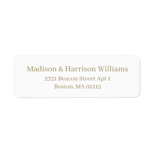 Elegant goudwit Serif Aangepast retouradres Etiket (Voorkant)