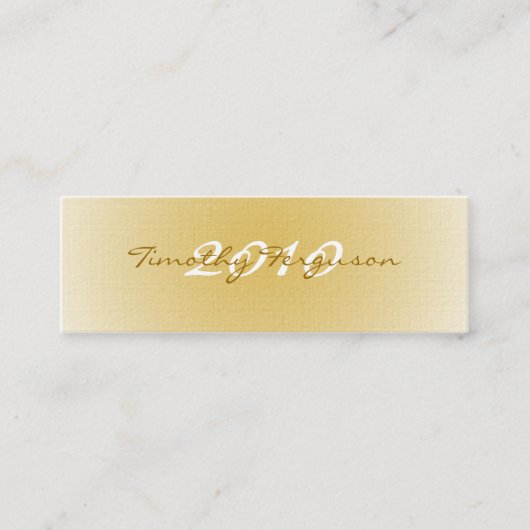 Elegant goudwitte afstuderen contactkaartje (Voorkant)