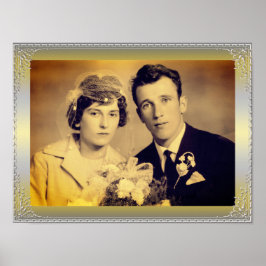 Elegant goudzilver grens lijst aangepaste foto poster