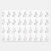 Elegant goudzilveren kerstboompatroon inpakpapier vel (Voorkant 2)