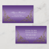 Elegant  goudzonden op Paarse Ombre Visitekaartje (Voorkant / Achterkant)