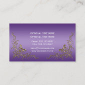 Elegant  goudzonden op Paarse Ombre Visitekaartje (Achterkant)