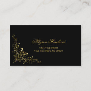 Elegant  goudzonden op zwart visitekaartje