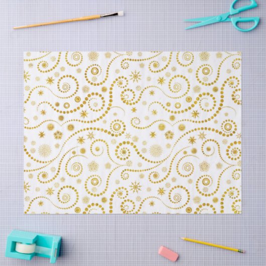 Elegant goudzwangen en sneeuwvlokken tissuepapier (Craft)