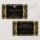Elegant goudzwart goudbloem lijst visitekaartje (Voorkant / Achterkant)