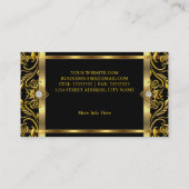Elegant goudzwart goudbloem lijst visitekaartje (Achterkant)