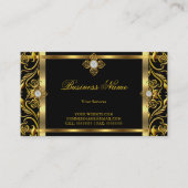 Elegant goudzwart goudbloem lijst visitekaartje (Voorkant)