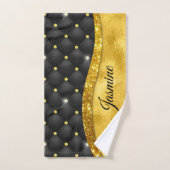 Elegant goudzwart monogram bad handdoek (Handdoek)