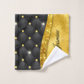 Elegant goudzwart monogram bad handdoek (Wasdoekje)