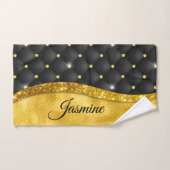 Elegant goudzwart monogram bad handdoek (Handdoek)