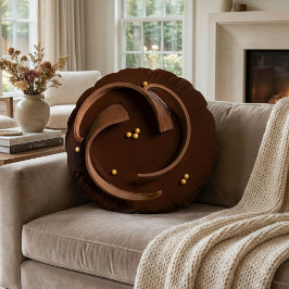 Elegant Gourmet Dark Chocolate Truffle Decadent Rond Kussen