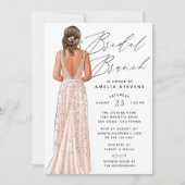 Elegant Gown Bridal Brunch Uitnodiging (Voorkant)