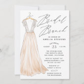 Elegant Gown Bridal Brunch Uitnodiging (Voorkant)