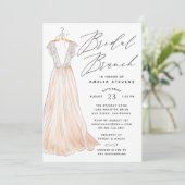 Elegant Gown Bridal Brunch Uitnodiging (Staand voorkant)