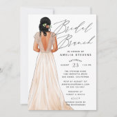 Elegant Gown Bridal Brunch Uitnodiging (Voorkant)