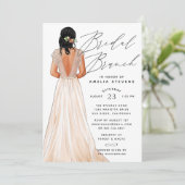 Elegant Gown Bridal Brunch Uitnodiging (Staand voorkant)