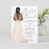 Elegant Gown Bridal Brunch Uitnodiging (Staand voorkant)